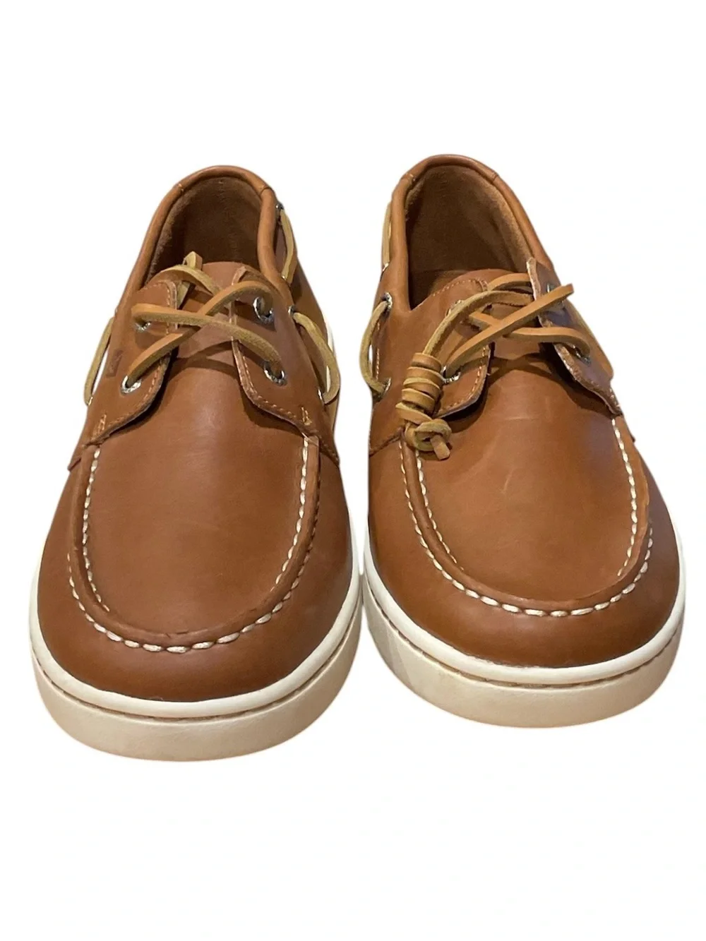 NWOB Sperry Men’s Leather Boat Shoes Cognac Tan Casual Deck Shoes Size 11.5